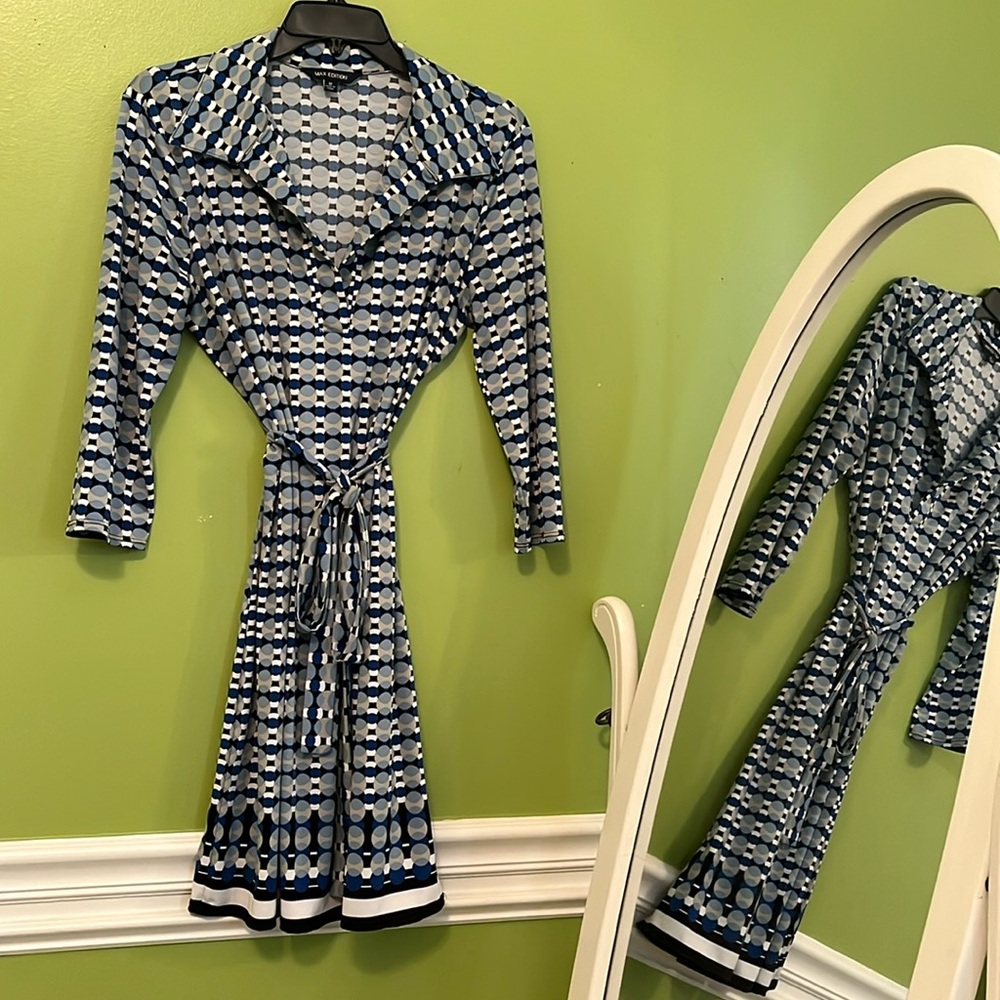 EUC Mod Geoprint Max Edition Shirtwaist Dress